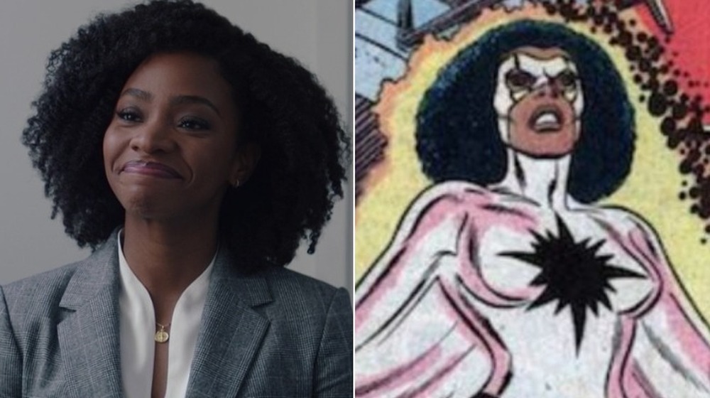 Split image of Monica Rambeau in WandaVision and her character in the comics