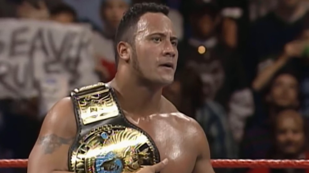The Rock with his belt