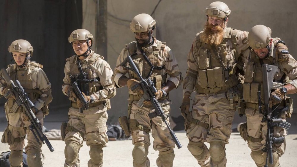 Several members of the Rogue Warfare ensemble