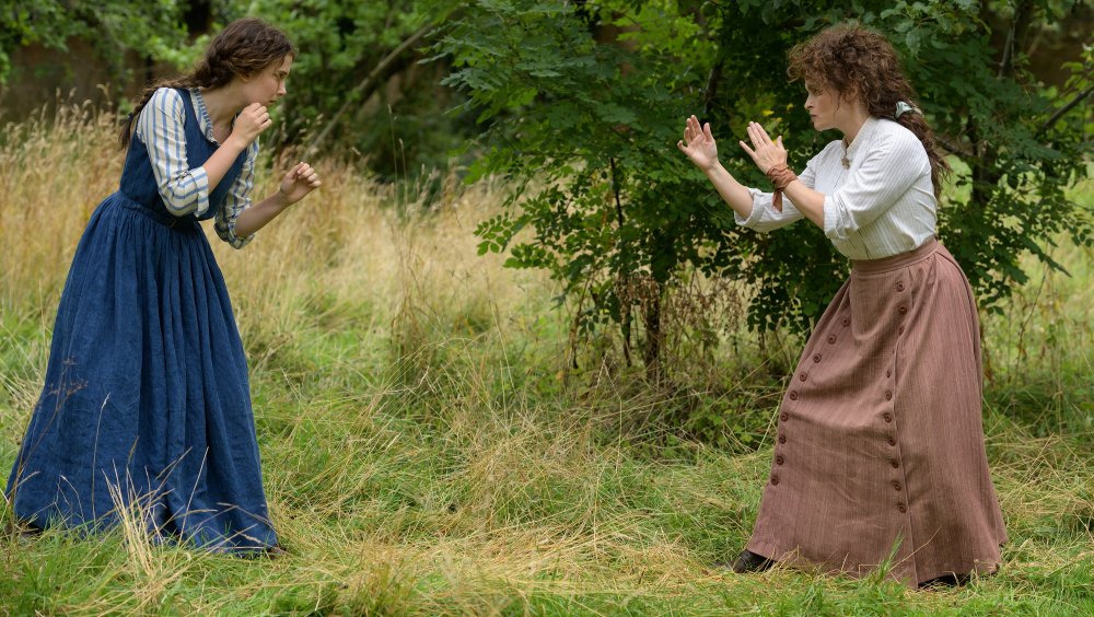 Millie Bobby Brown and Helena Bonham Carter in Enola Holmes