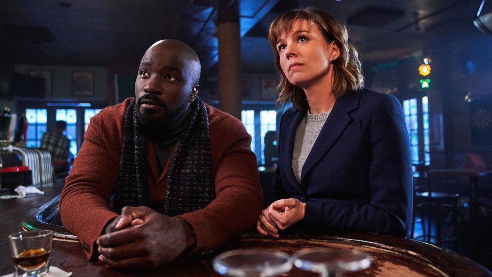 Mike Colter as David Acosta and Katja Herbers Dr. Kristen Bouchard in Evil