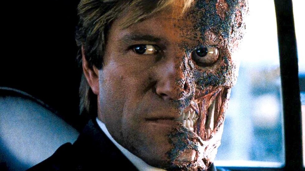 Harvey Dent becomes Two-Face in The Dark Knight