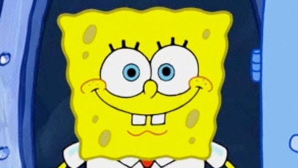 SpongeBob standing at door