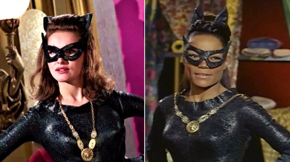 Julie Newmar and Eartha Kitt as Catwoman in Batman