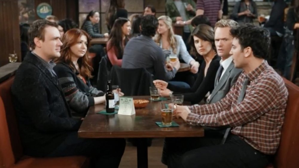 Jason Segel as Marshall Eriksen, Alyson Hannigan as Lily Aldrin, Cobie Smulders as Robin Scherbatsky, Neil Patrick Harris as Barney Stinson, and Josh Radnor as Ted Mosby on How I Met Your Mother