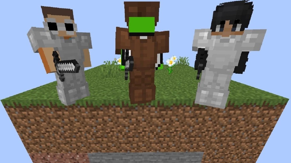 three minecraft avatars