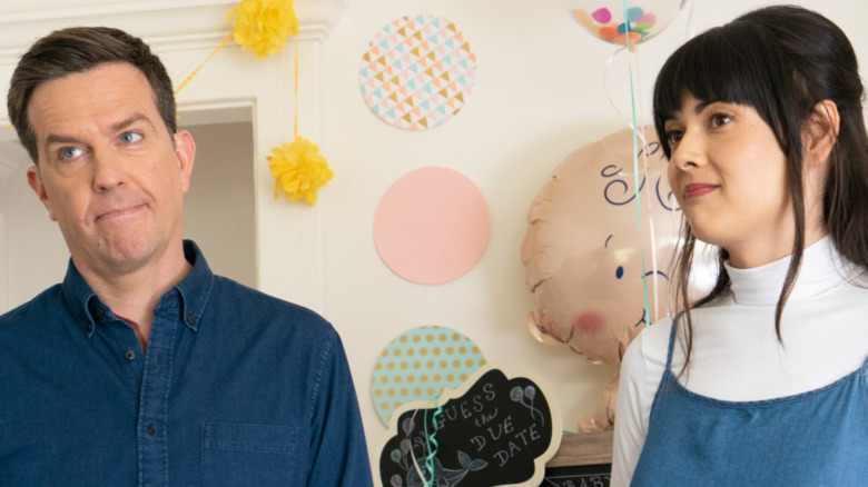 Ed Helms and Patti Harrison in Together Together