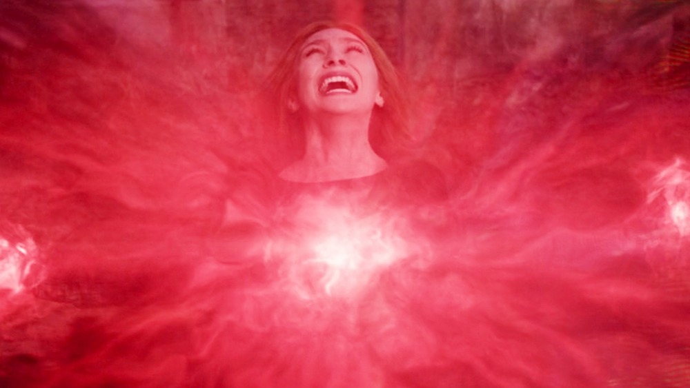 Wanda unleashing her Scarlet Witch powers